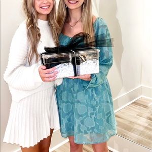 Sage green long sleeve dress